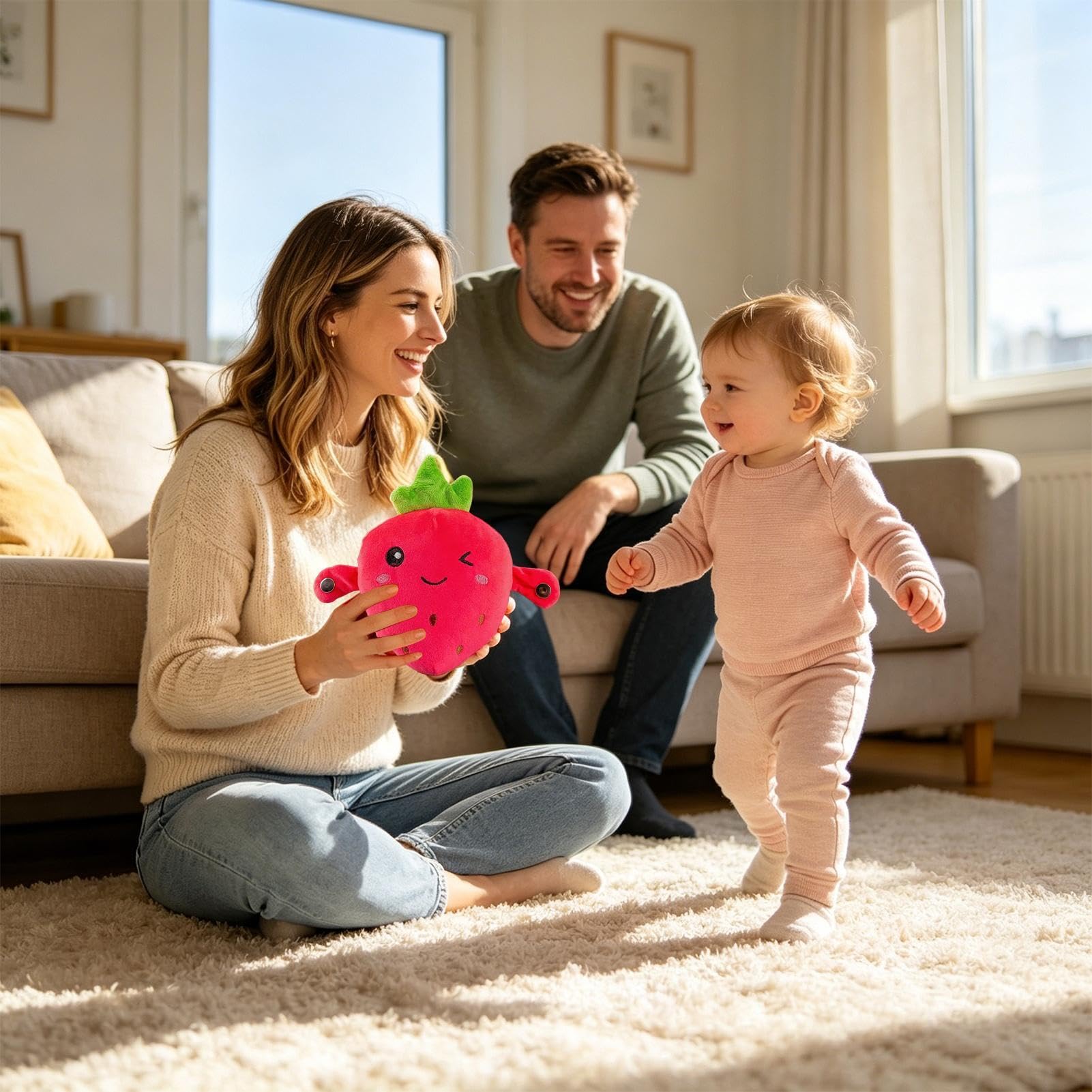 Genérico Interactive Music Plush Toy, Juguetes Bebes 6-12 Meses, Fruit & Banana Plush - De Piano Musical De Peluche, Peluches Táctiles Plátano Y Fruta para El Aprendizaje & Niños