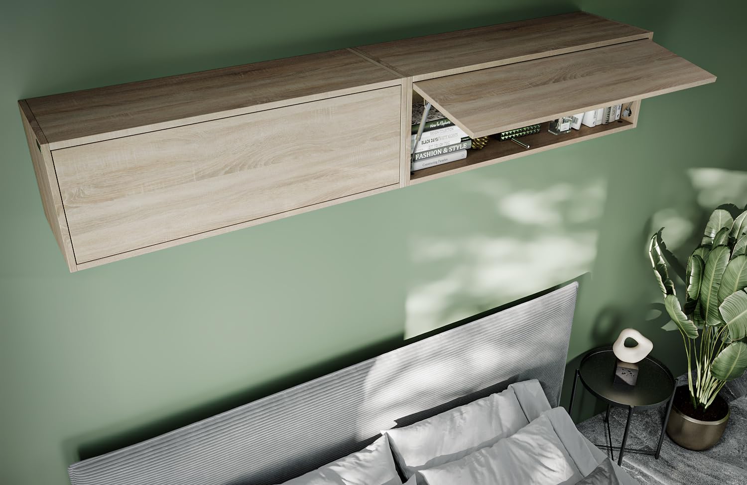 PLATAN ROOM Szafka ścienna 100 x 35 x 35 cm, szafka kuchenna składana do łazienki, przedpokoju, salonu, szafka ścienna (dąb sonoma)