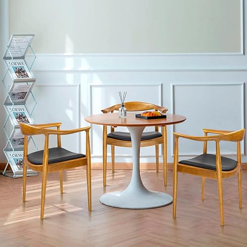 Miniatura 9 de Kennedy - Sillón tapizado, silla de comedor presidencial de mediados de siglo, silla de acento moderna, silla de comedor de madera maciza, asiento