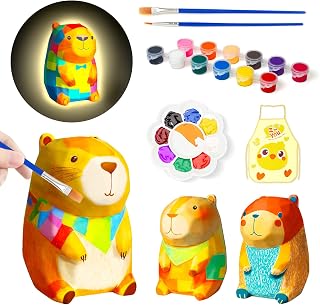 Paint Your Own Capybara Lamp Kit, Arts and Crafts for Kids Ages 8-12, Capybara Night Light for Girls Toys Age 6-8, Christmas Gifts for Kids, Art Supplies Painting Craft Kits Gift for Girls