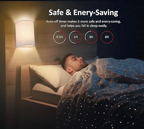 Miniatura 3 de Juego de 2 apliques de pared a pilas, 18 colores RGB, luces de pared con control remoto, tela de altura regulable intercambiable, luces de pared a