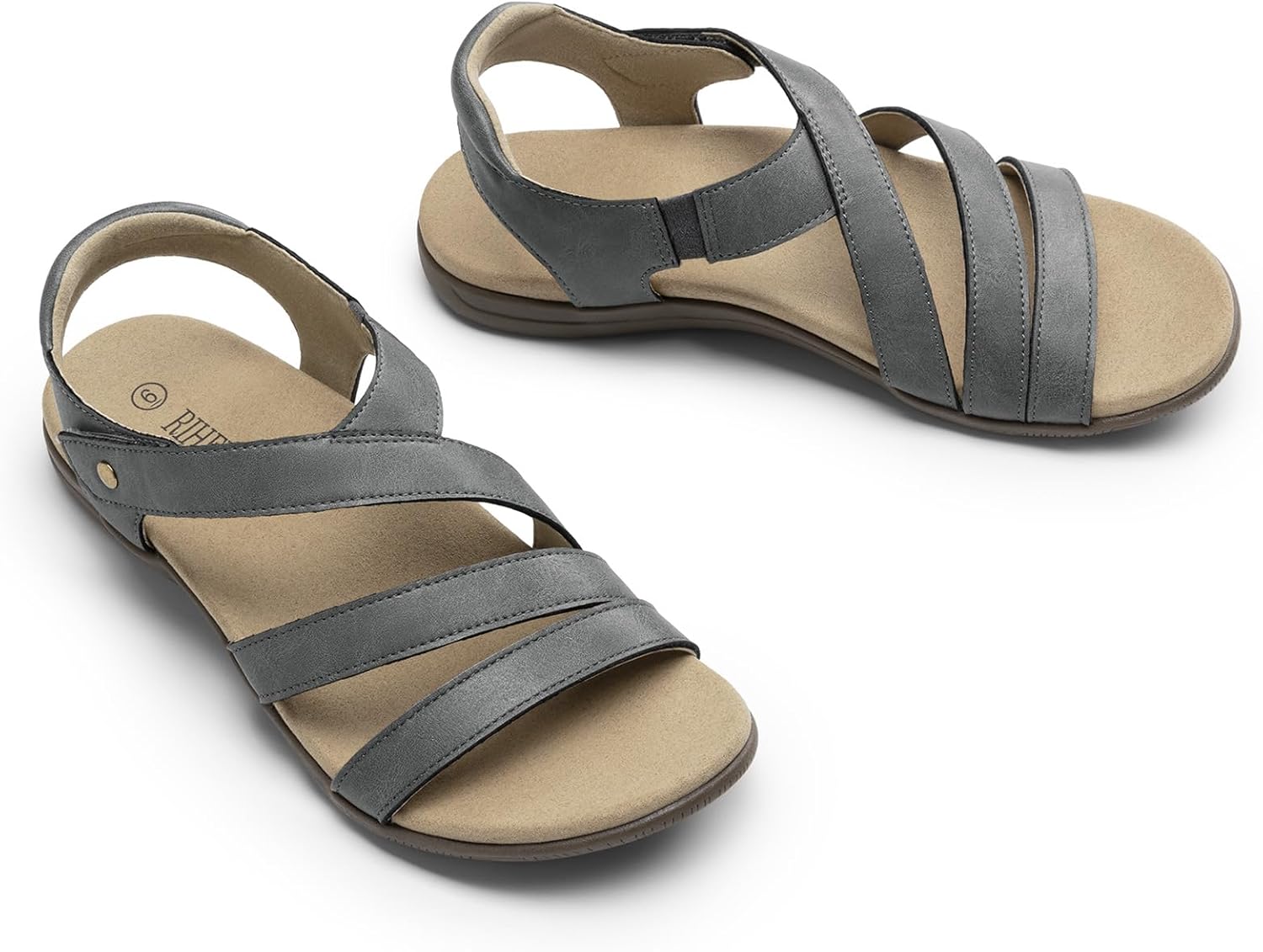Rihero Orthopedic Arch Support Sandals for Women Comfortable Walking Casual Adjustable Orthotic Flat Sandals - Image 7