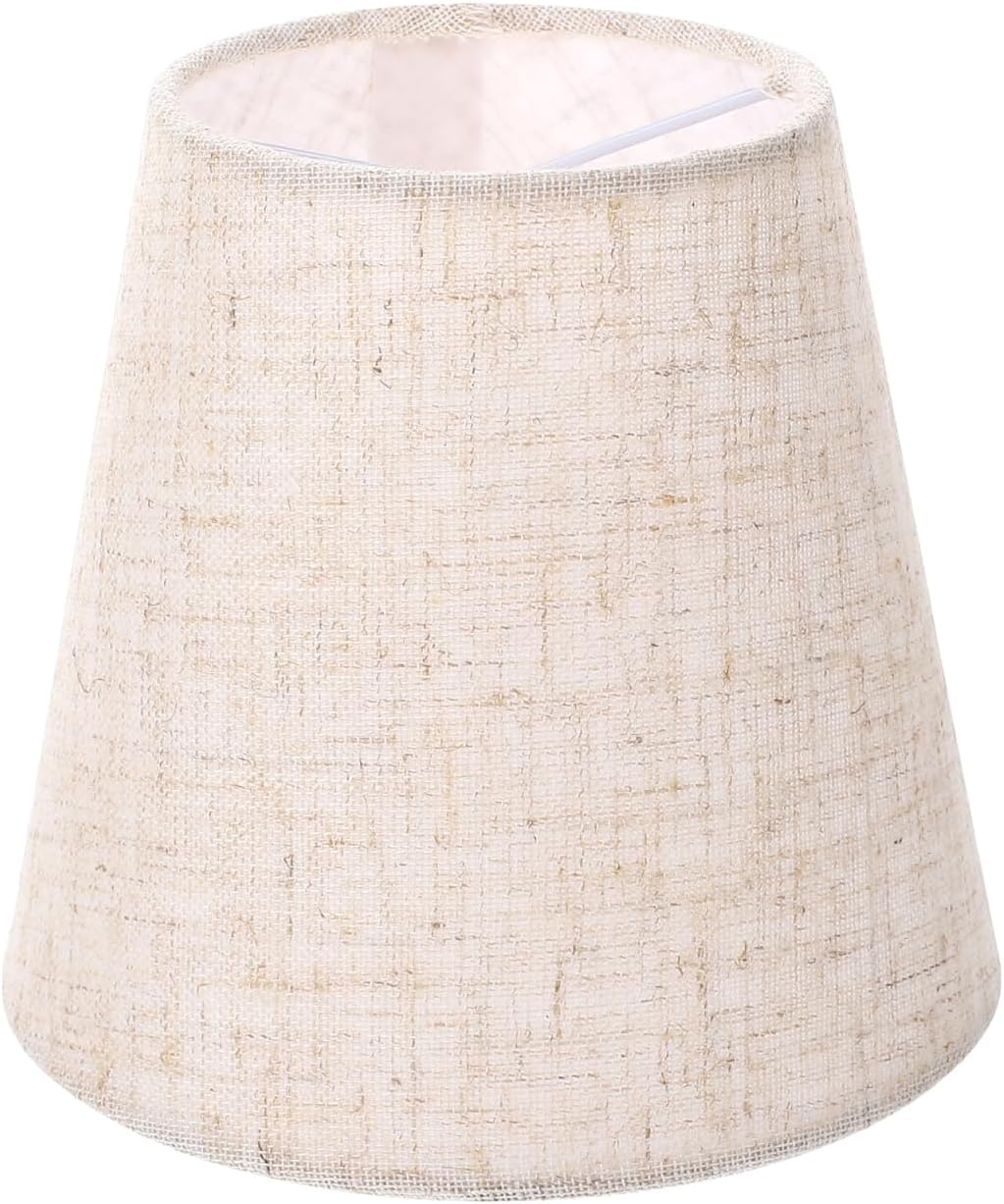 Totority Cloth Lampshade Accessories 5.51X5.51X5.11In Clip-on Lamp Shade for Chandelier Table Wall Lamps Decorative Lighting Cover
