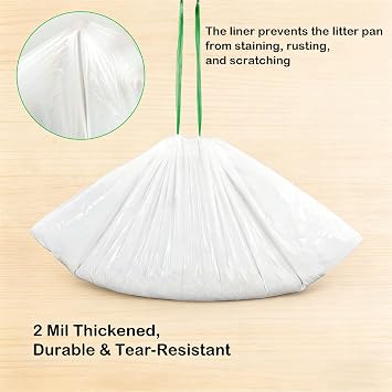 Cat Litter Box Liners, 36 x 18 Large Cat Litter Box Bags Extra Thick Litter Pan Liners Heavy Duty Tear-Resistant (20)