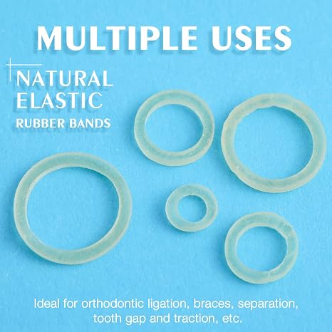AnhuaDental 500 pcs Orthodontic Elastics Bands for Braces,3.5 Ounces Heavy Dental Rubber Traction Bands(100 Pieces/Pack)