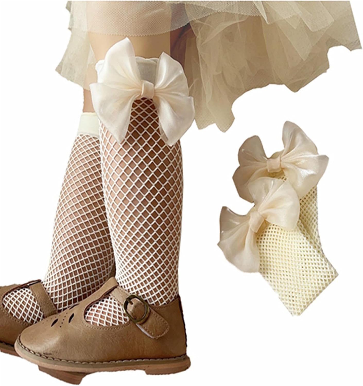 Baby Girls Kids Mesh Socks Bow Fishnet Ankle High socks Lace Fish Net Vintage back bow Short Sock(W3)