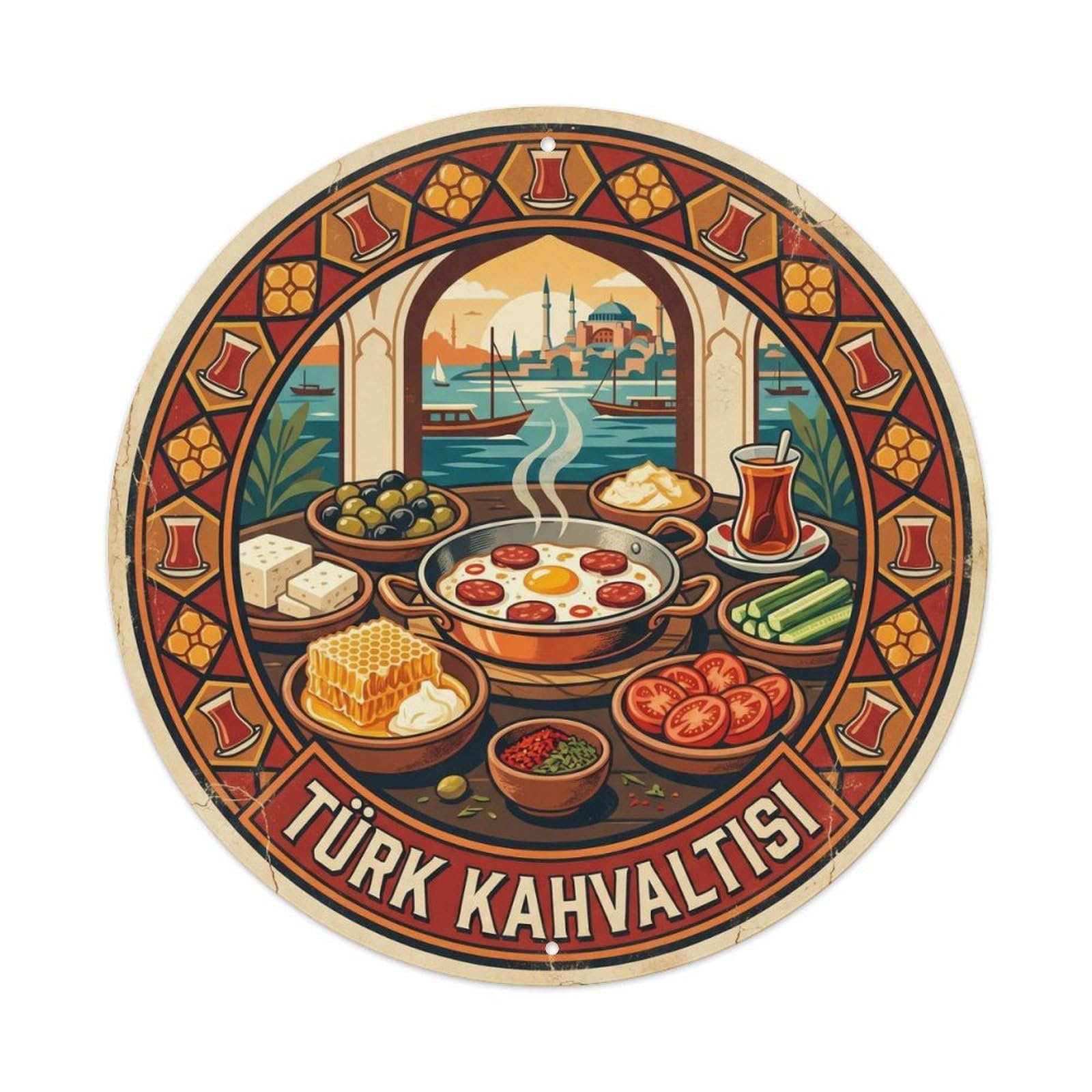 Turkish Breakfast Cuisine Culture Vintage Metal Tin Sign