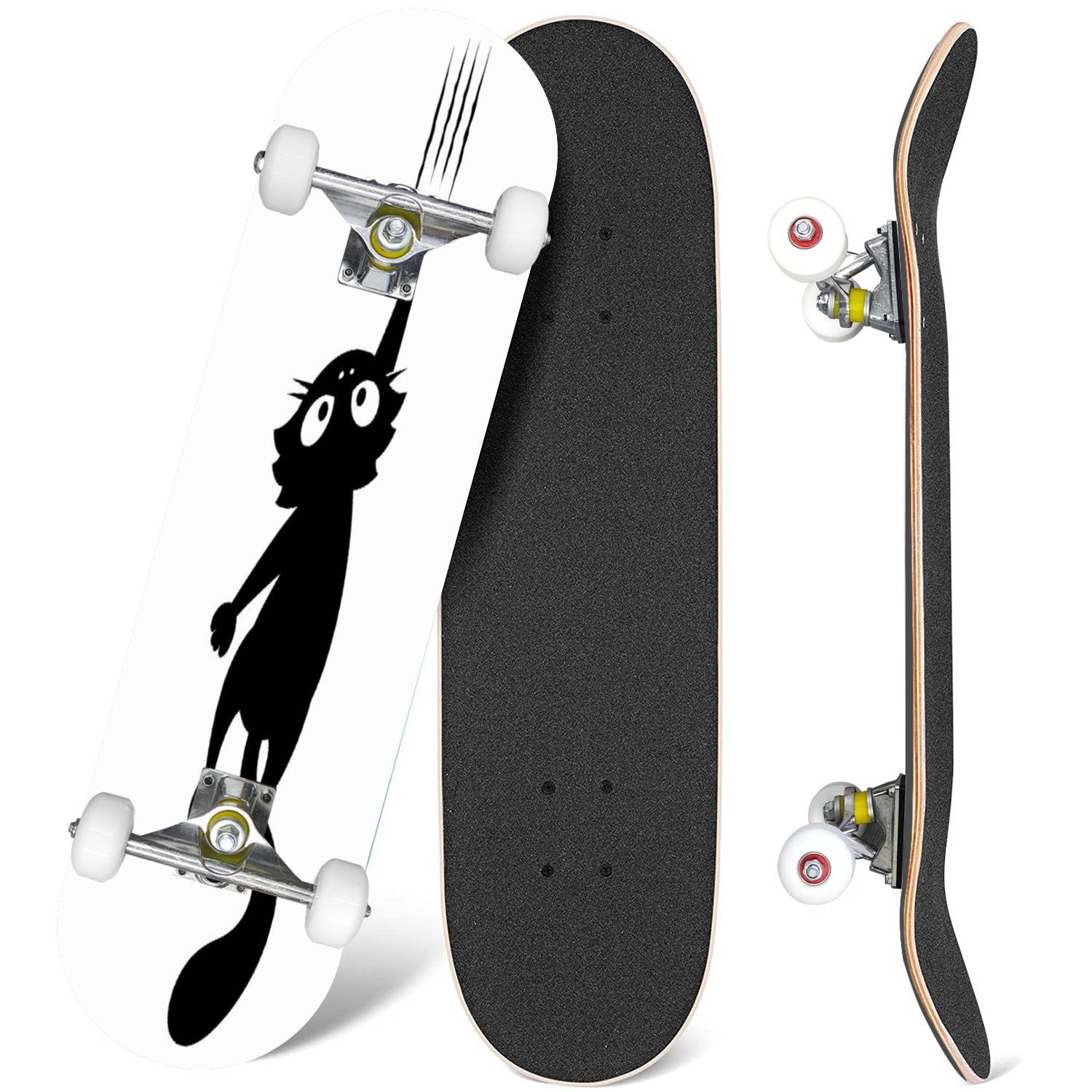 Amazon.com : EFTOWEL Skateboards Black cat Scratching The Wall