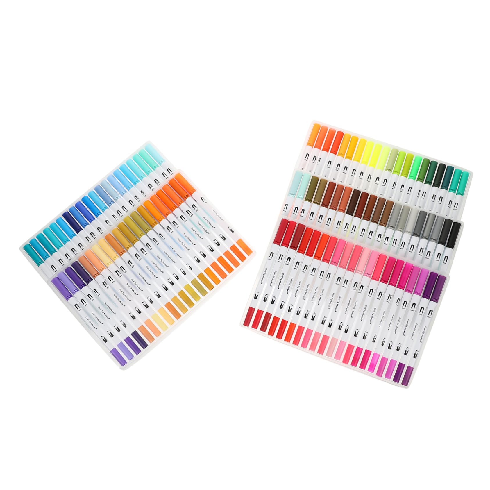 Artibetter 100pièces Feutres à Double Pointe pour Coloriages Garçon Fille Feutres à Pointe Pinceau pour Coloriage Outil De avec Fine Et Pinceau