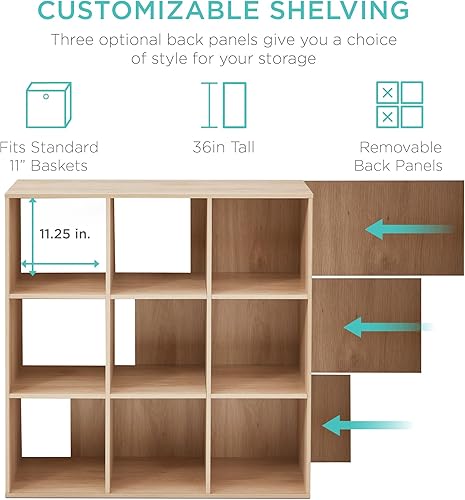 Miniatura 113 de Best Choice Products - Organizador de almacenamiento de 6 cubos, apertura de 13.5 pulgadas, estantería, estante de exhibición, personalizable con 3