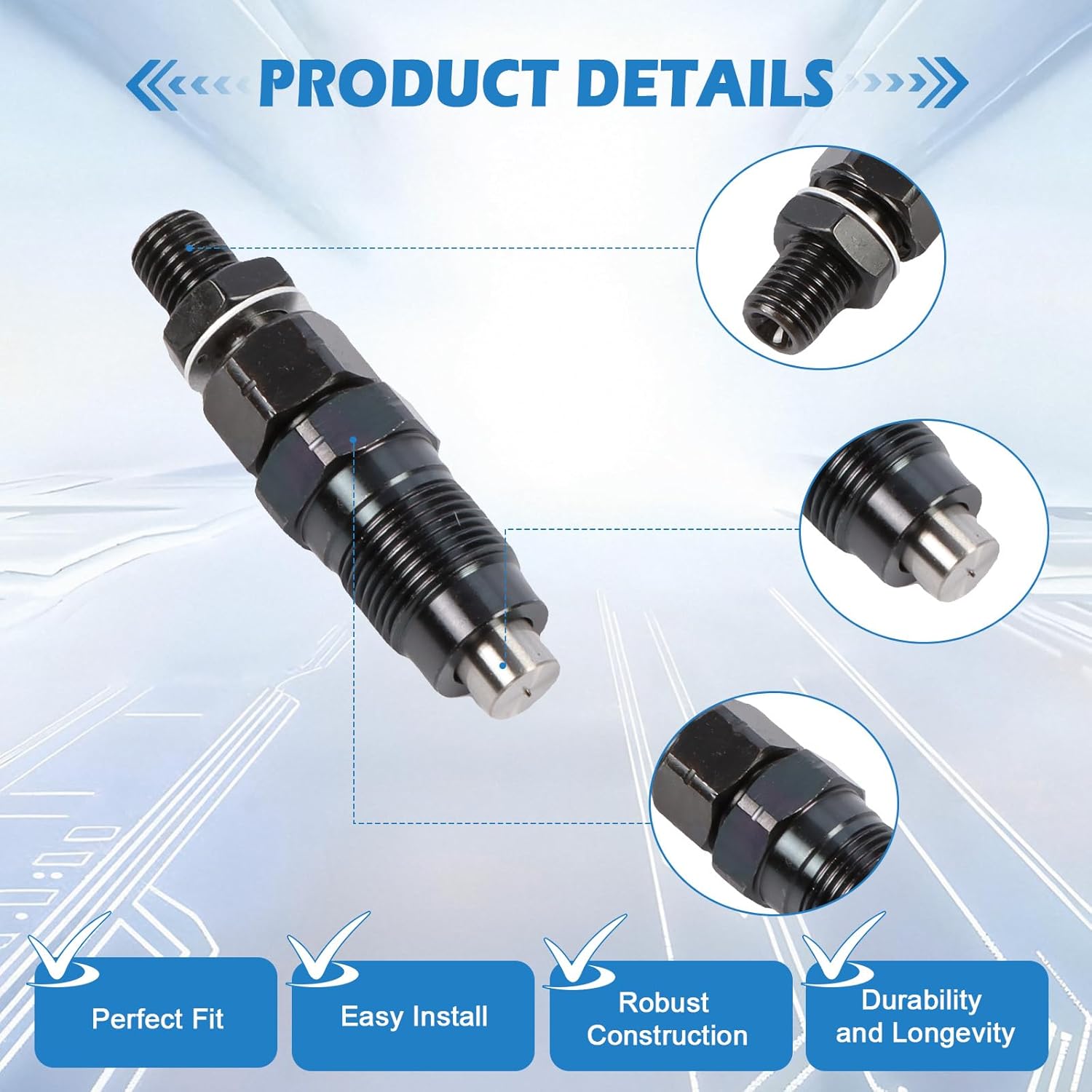 4 Pieces Fuel Injector Kit for Nissan SD22 Diesel Engine Replaces OEM 16600-37502 Complete Fuel Injection System Upgrade