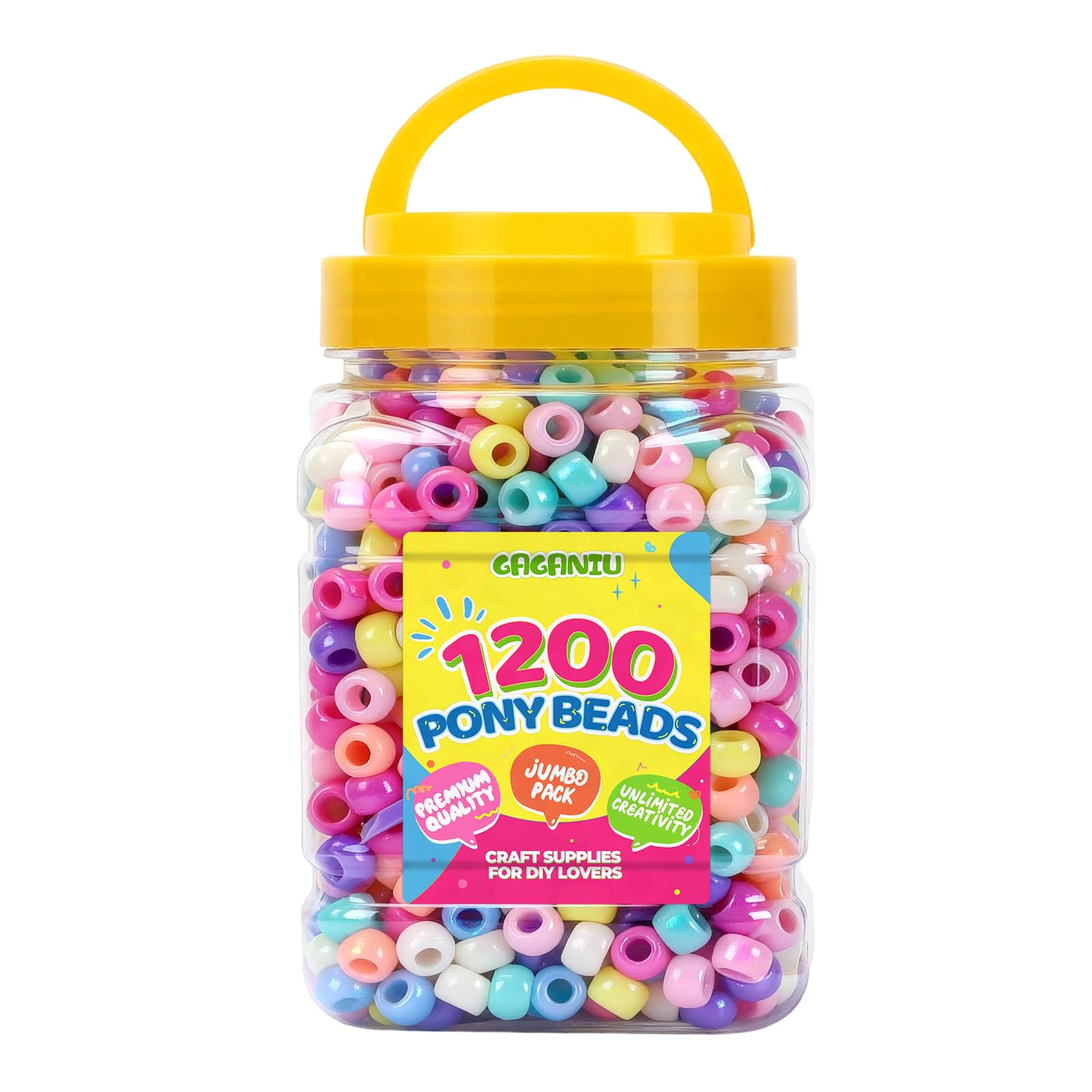 Kucyk koraliki luzem 1200 szt. wielokolorowych plastikowych koralików do tworzenia bransoletek, warkocze do włosów DIY rękodzieło biżuteria Kandi breloczki i ozdoby dekoracje