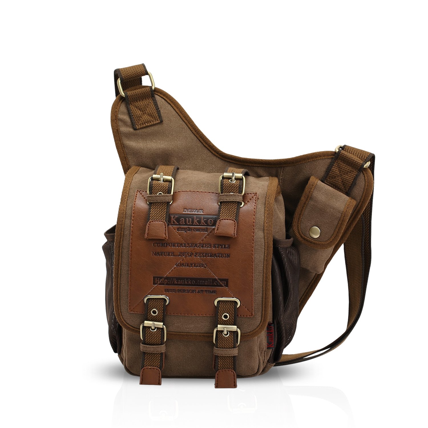 FANDAREFashion Shoulder Backpack Cross Body Bag Sling Bag Chest Pack Bag Chest Strap Bag One Strap Sport Bag Backpack Men/Women Cycling Hiking Camping Outdoor Travel Bag Canvas Brown