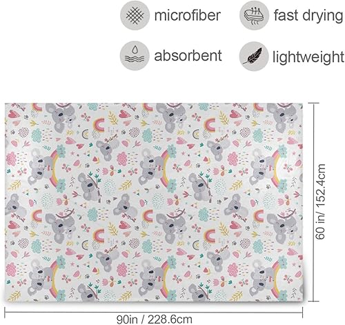 Miniatura 3 de Vector Pattern Cute Koala Flannel Throw Blanket for Adults Kids, Warm Winter Blanket for Couch Bed Travel, 60x90 Inches Plush Travel Blankets