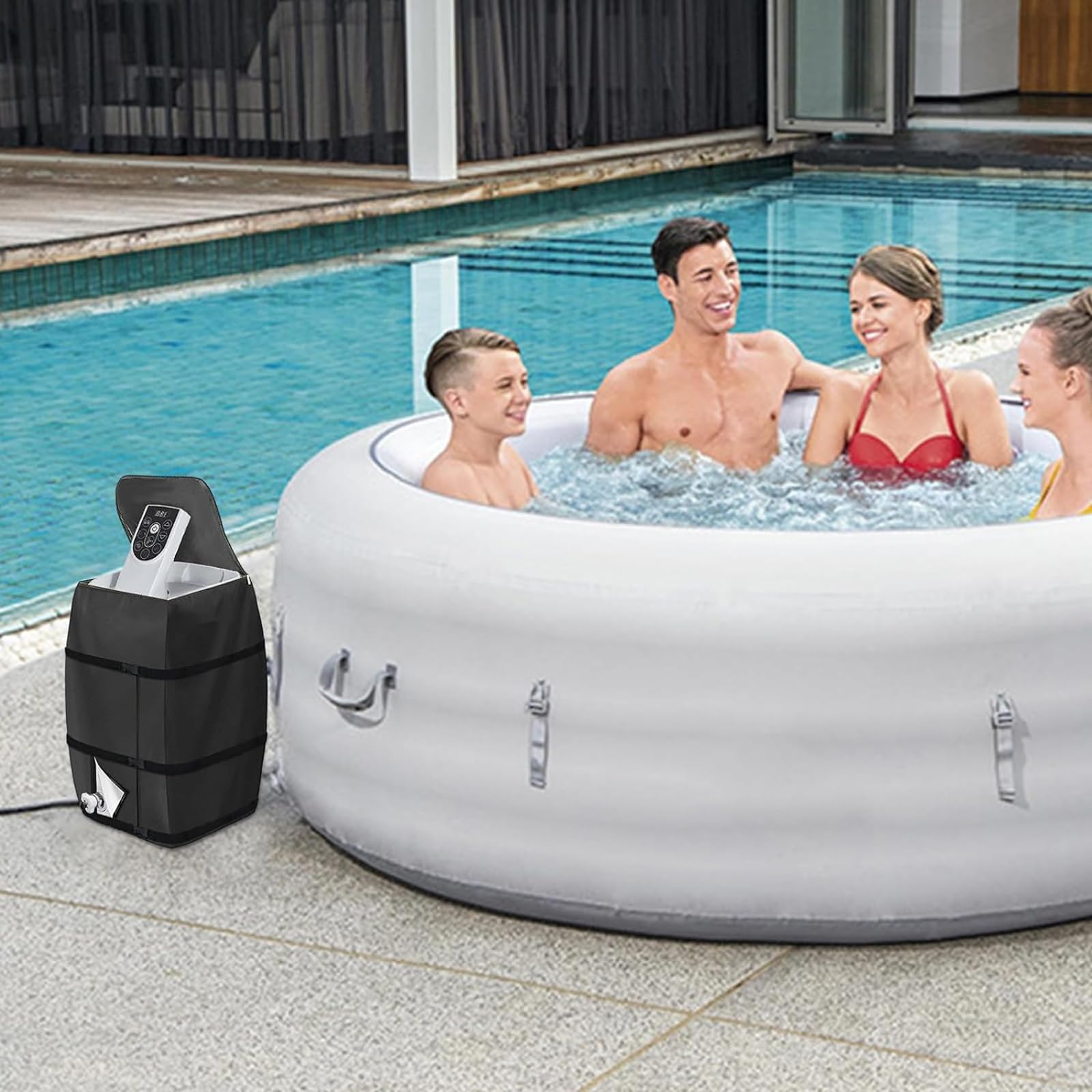 Copertura Gonfiabile per Pompa del Riscaldatore Spa Impermeabile Anti-Polvere Portatile
