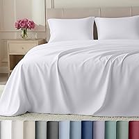 California Design Den Split King Sheets for Adjustable Bed - 800 TC 100% Cotton Sateen, Buttery Soft White Bedding Set