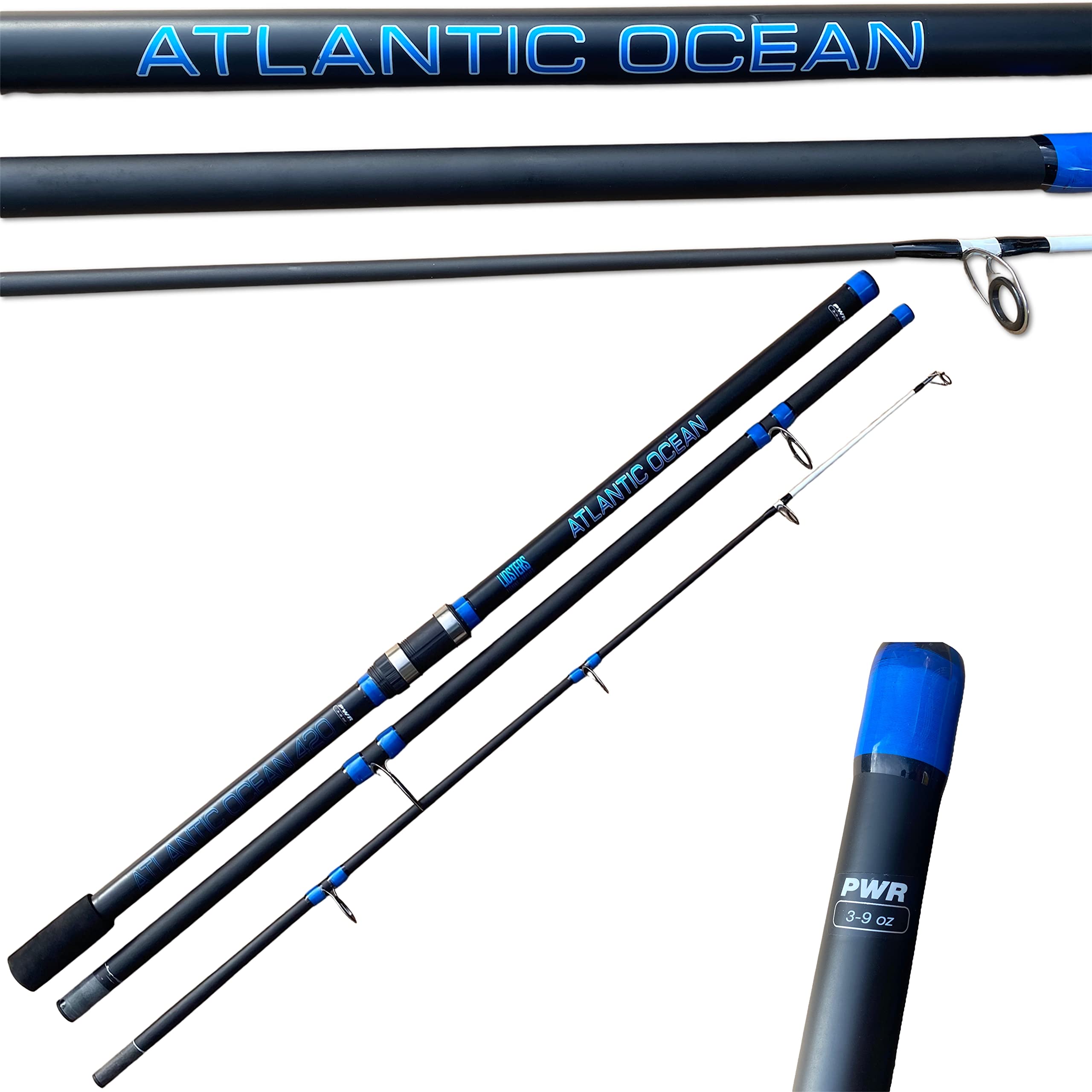 Lidsters Fishing Blue Atlantic Ocean Sea Beach Pier Fishing Rod 14ft 3pc 3-9oz