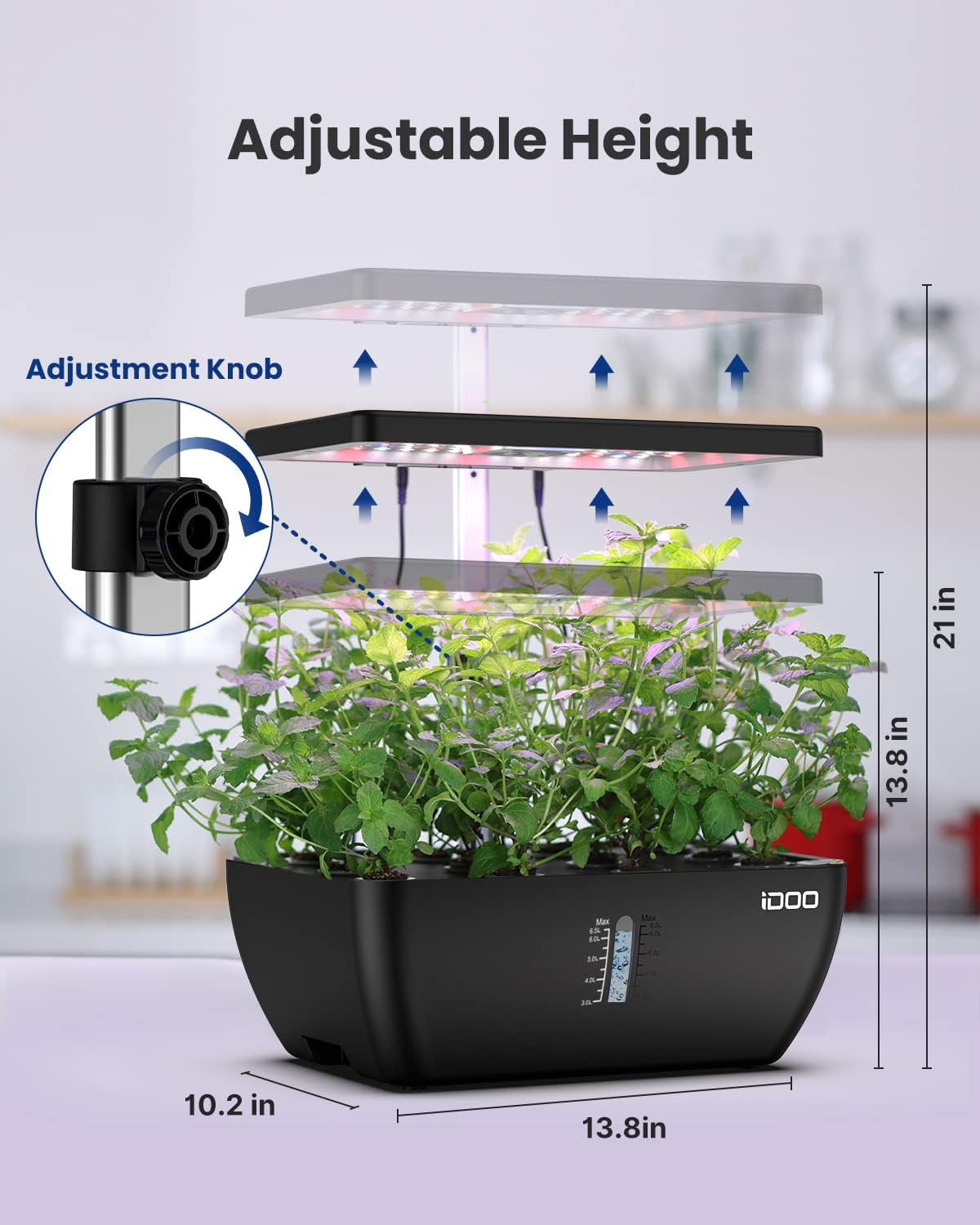 Buy iDOO 12 Pods Hydroponics Growing System with 6.5L Water Tank, Hydro Indoor Herb Garden Up to