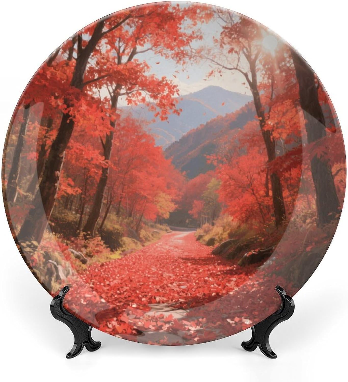 Bone China Decorative Plates Gumbagg Trail Ceramic Decorative Plate Wall Decor with Display Stand Ceramic Ornaments for Wall Hanging Decoration