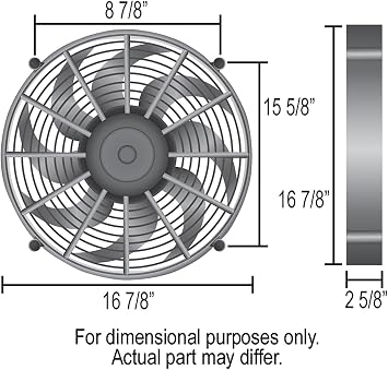 Derale 16217 17 High Output Radiator Fan Black
