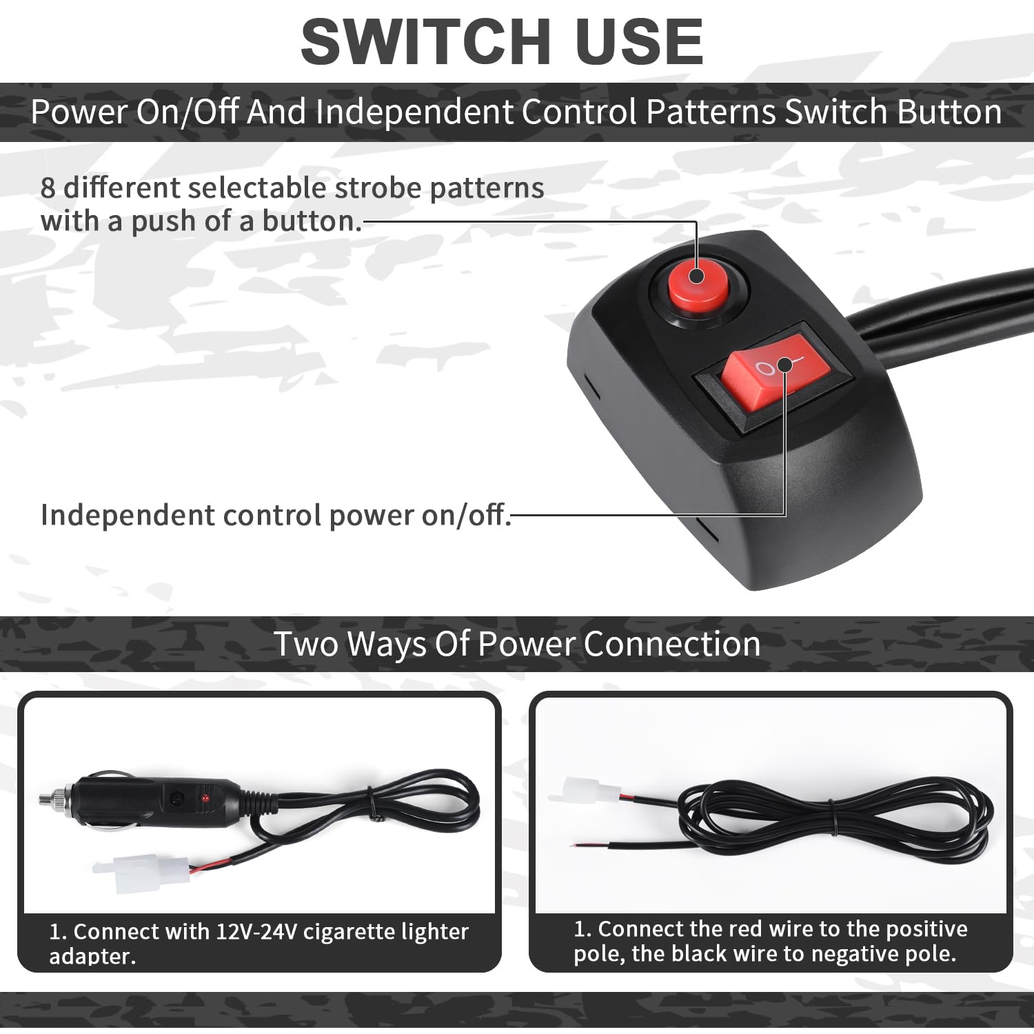 RONSTA 4 luces estroboscópicas LED para camiones, vehículos, 32 LED, advertencia de emergencia, montaje en superficie intermitente con controlador estroboscópico y arnés de cableado