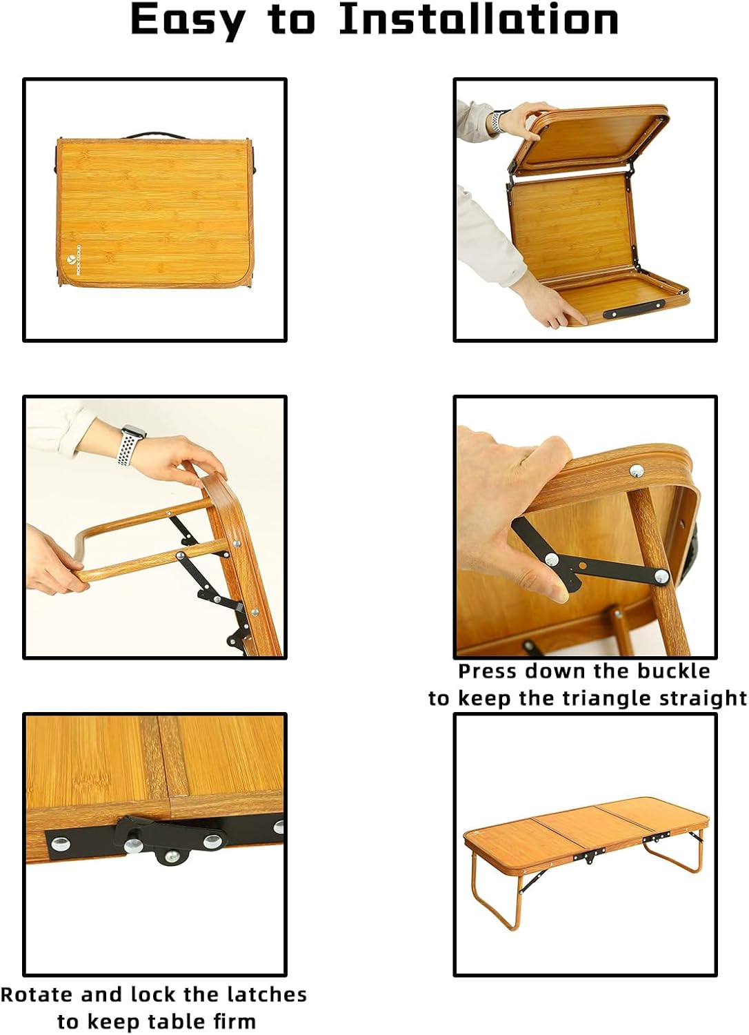 ROCK CLOUD Portable Camping Table Ultralight Camp Table Foldable 3-Folding Beach Table for Camping Hiking Garden Outdoor Picnic