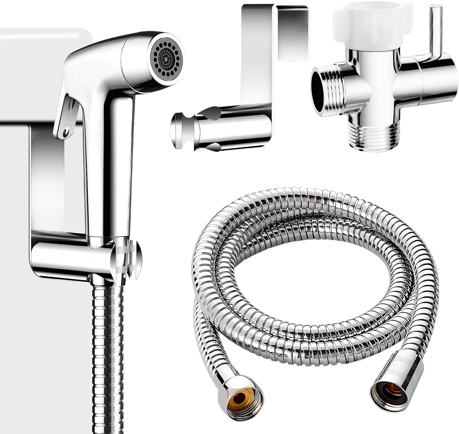 Handheld Toilet Bidet Sprayer for Toilet-Adjustable Water Pressure Control with Bidet Hose for Feminine Wash, Jet Sprayer for Toilet Muslim Shower, Bidet Faucet Cloth Diaper for Baby Wash