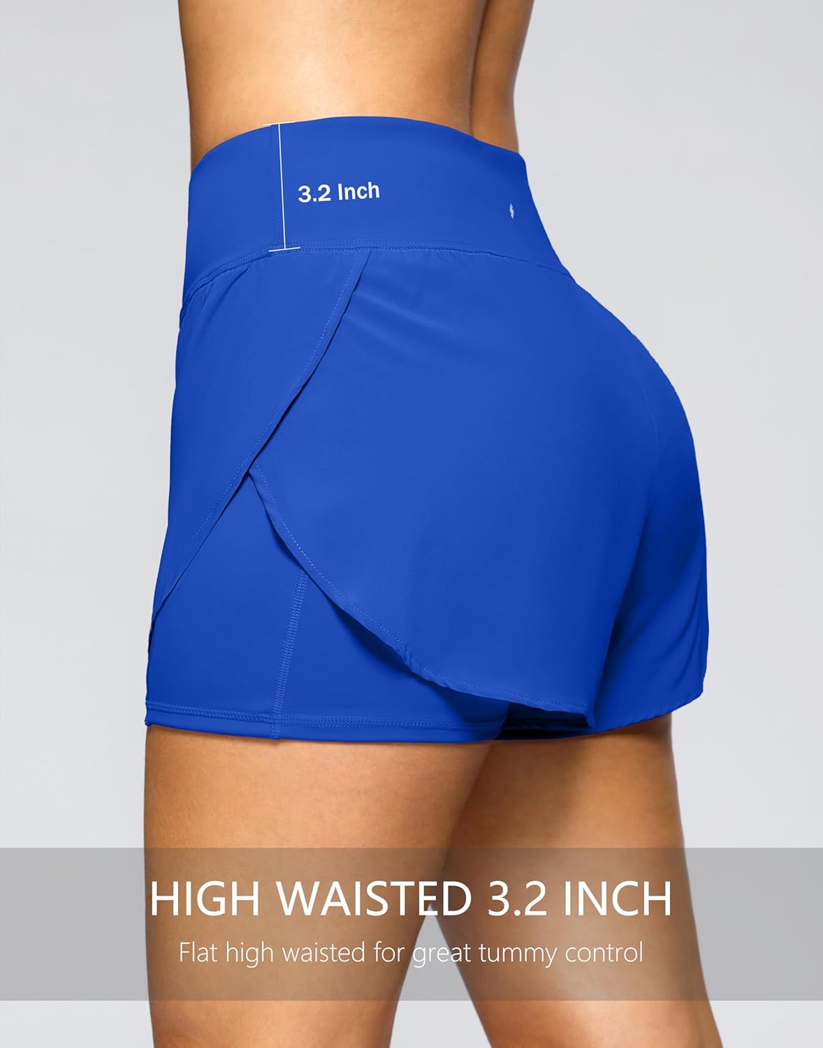 Women's 2 in 1 Running Shorts - High Waisted Lightweight Athletic Workout Gym Yoga Shorts Spandex Liner with Pockets - Image 5