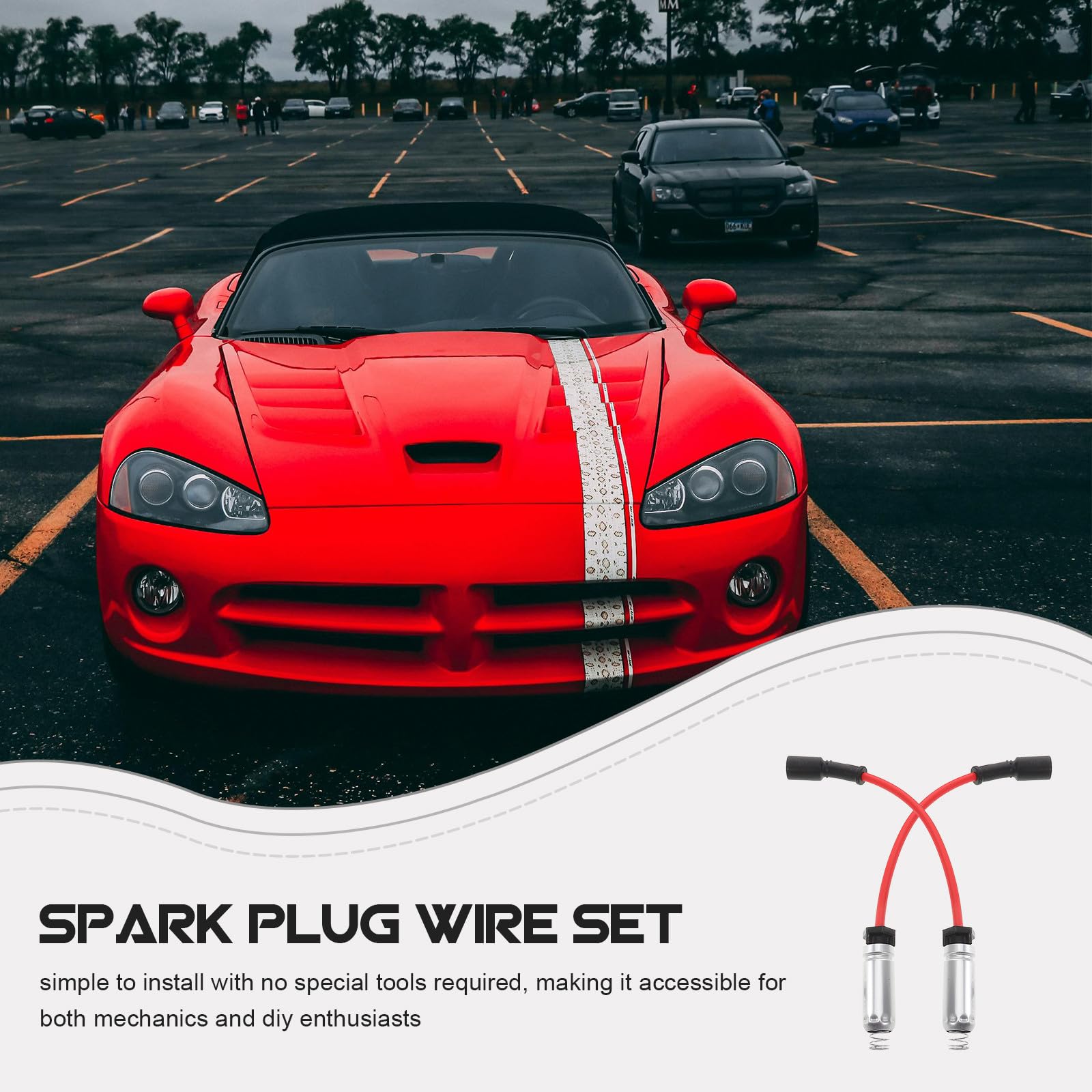 PRETYZOOM Juego de 8 Cables de Encendido Accesorios de Repuesto para Coche Cables de Bujías de Alto para Bujías de Alta Repuesto Compatible con Motor de 8 Cilindros