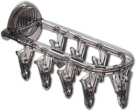 رف تعليق اكريليك - حل عصري متين يثبت على الحائط للملابس الصغيرة، مؤمن بشفط قوي، مثالي للحمامات او غرف النوم، تصميم شفاف وصغير (لون اسود)