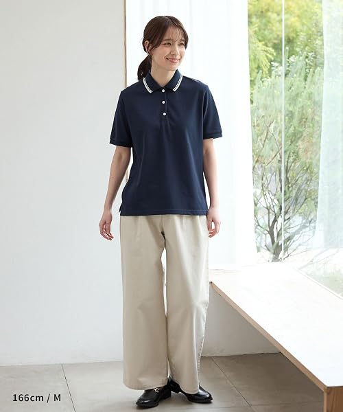 トップス カットソー ハニさら 大きいサイズ アクティブウェア UVカット 抗菌防臭 吸水速乾 レディース Honeys ハニーズ 半袖ポロシャツ 5850139849 - 2