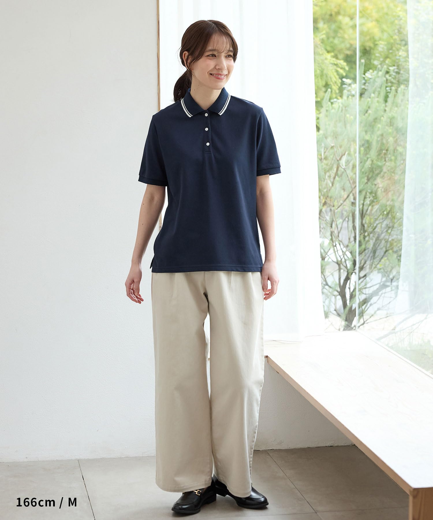 トップス カットソー ハニさら 大きいサイズ アクティブウェア UVカット 抗菌防臭 吸水速乾 レディース Honeys ハニーズ 半袖ポロシャツ 5850139849 - 3