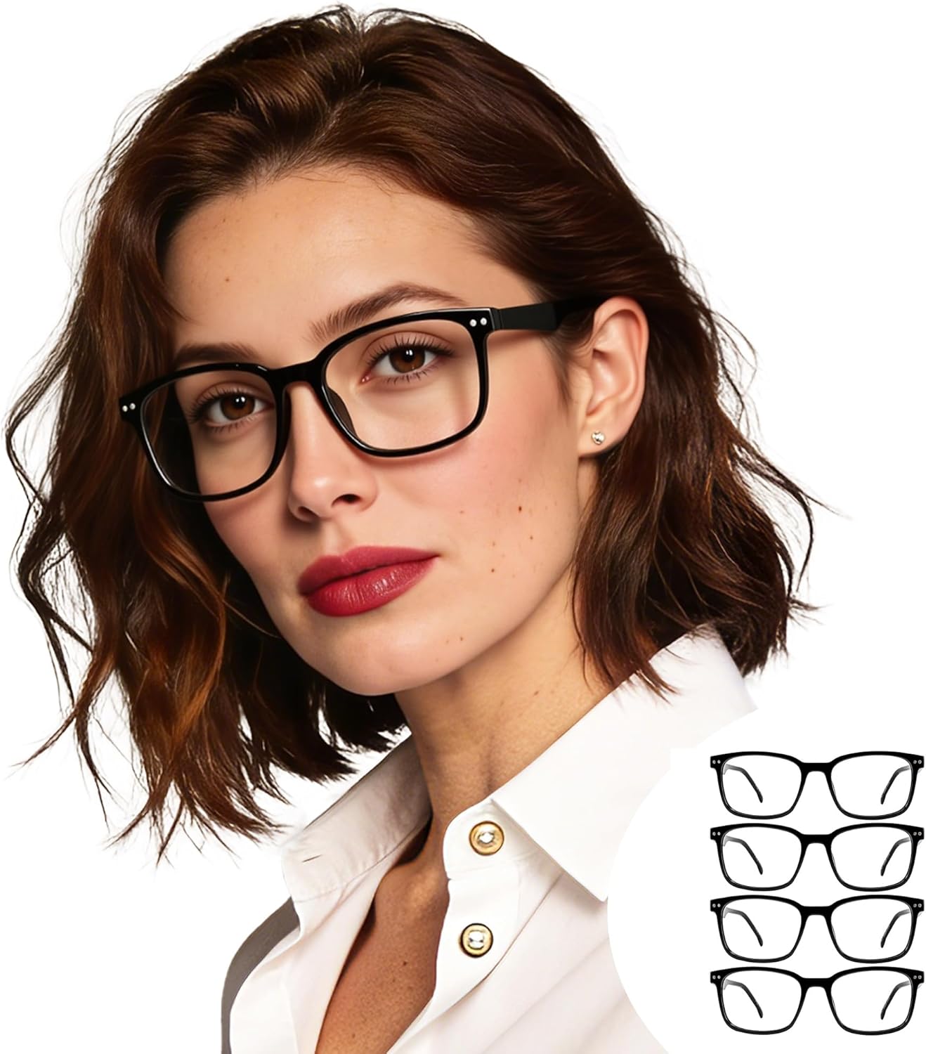 4 Packs Reading Glasses for Women Large Readers with Spring Hinges 1.0 1.25 1.5 1.75 2.0 to 4.0