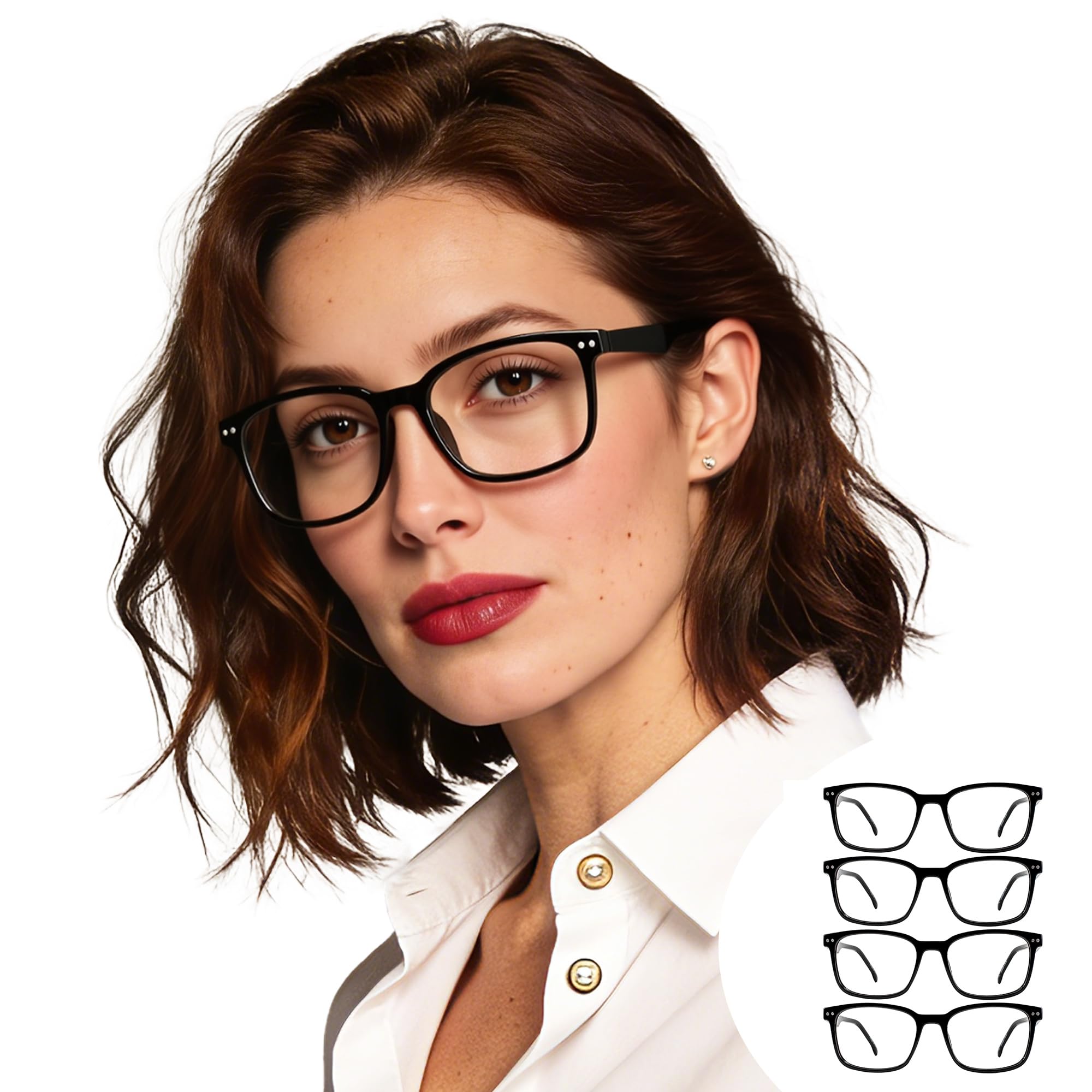 WEMOOTANTS 4 Packs Reading Glasses for Women Large Readers with Spring Hinges 1.0 1.25 1.5 1.75 2.0 to 4.0