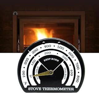 Stove Thermometer Fire Stove Thermometer Gauge for Chimney Pipe Oven Temperature, Burning Stoves, Gas Stoves, Pellet Stove, Avoiding Stove Fan Damaged by Overheat (New D)