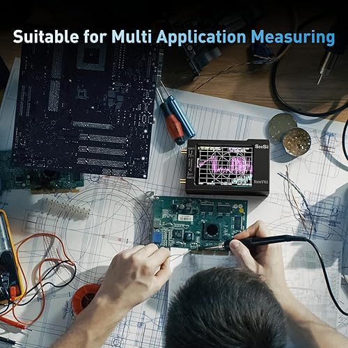 Miniatura 9 de SEESII Analizador de red vectorial Nanovna-H, HW3.6 actualizado 10KHz-1.5GHz MF HF VHF UHF Analizador de antena, medición de parámetros S, relación