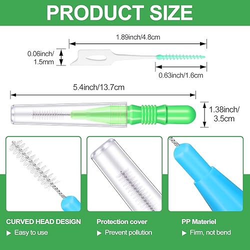 Miniatura 2 de Patelai 350 piezas de cepillo interdental, hilo dental, herramienta de limpieza de dientes, palillo de dientes, cabezal de hilo dental, hilo dental,