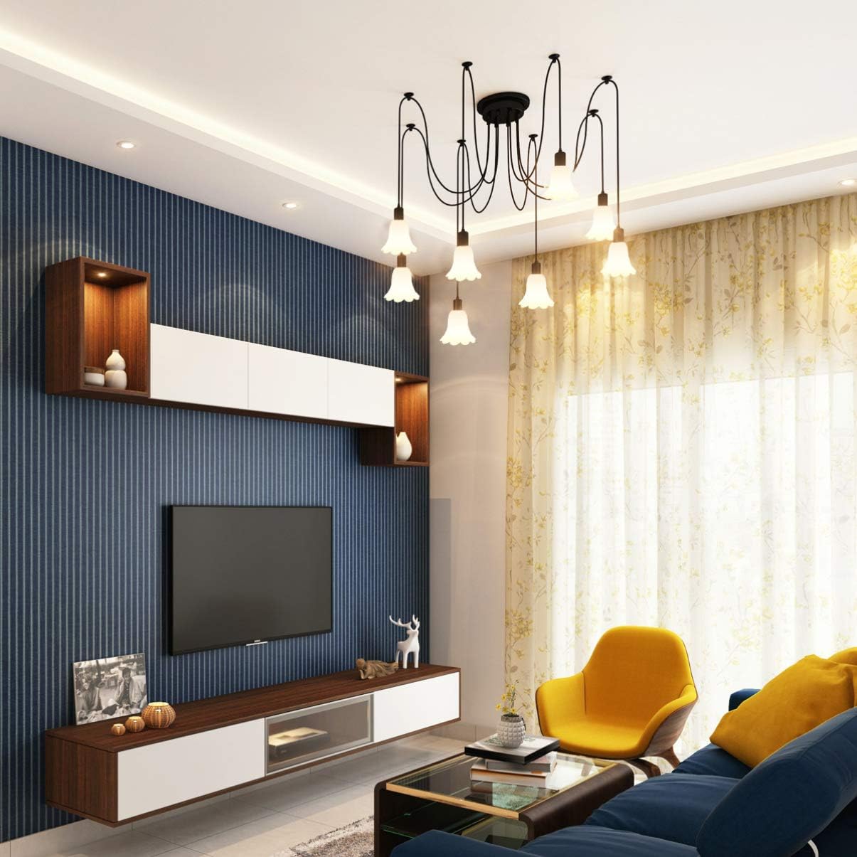 Replaceable Floral Glass Lamp Shade for Wall Light Cover Elegant Household Lighting Fixture for Living Room Bedroom Easy to Install Creates Warm Ambiance