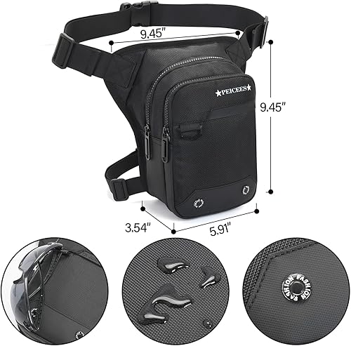 Miniatura 4 de Peicees Bolsa de pierna para hombres y mujeres, bolsa de cintura táctica al aire libre, bolsa de muslos para motocicleta, mochila cruzada, cangurera