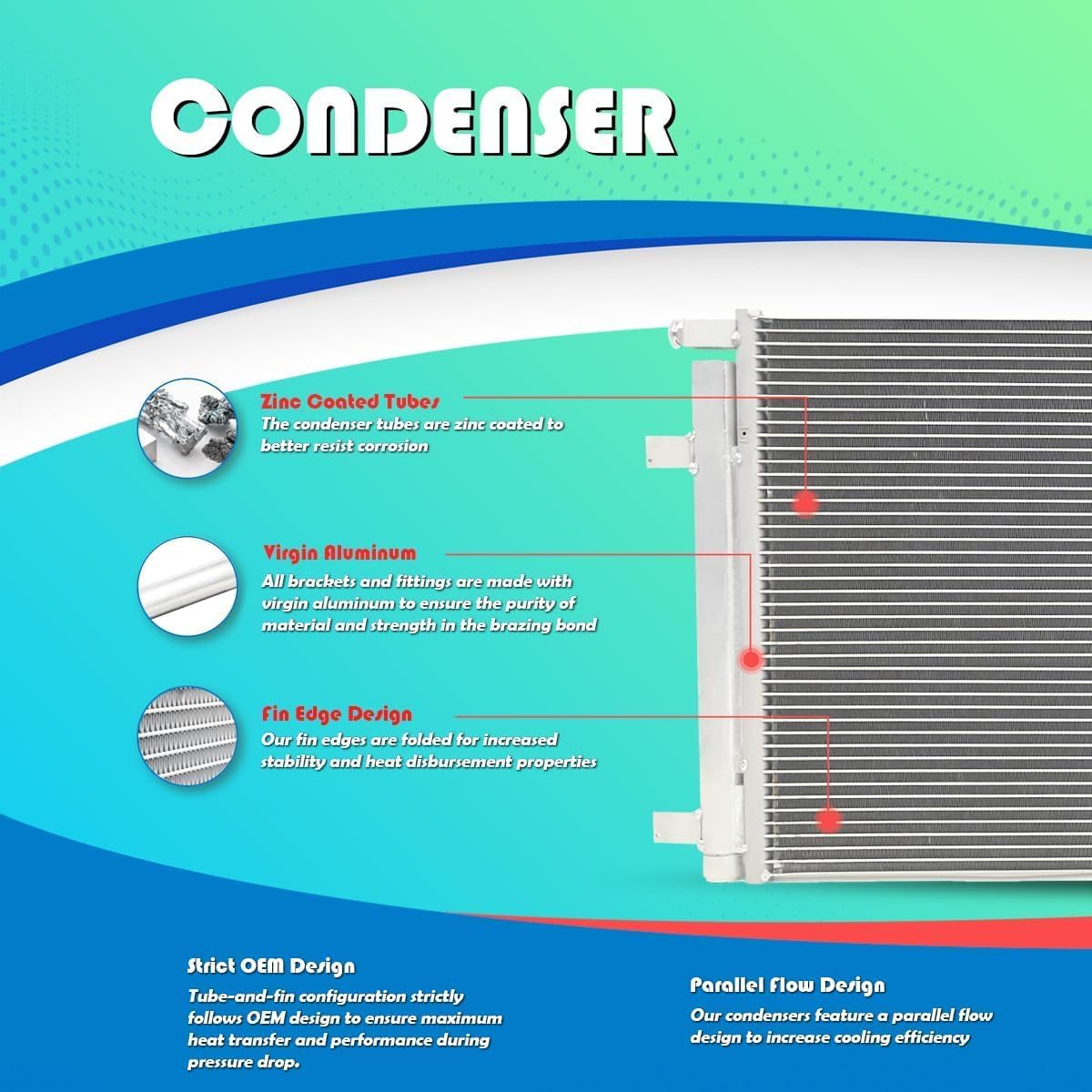 Besuto 3525 Air Conditioning A/C Condenser Compatible with 2006-2010 Acura CSX 2.0L L4 & 2006-2011 Honda Civic 1.3L 1.5L 1.7L 1.8L 2.0L L4