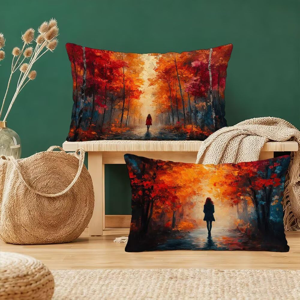 Housses de coussin 40x80cm rouge et noir en velours double face lot de 2