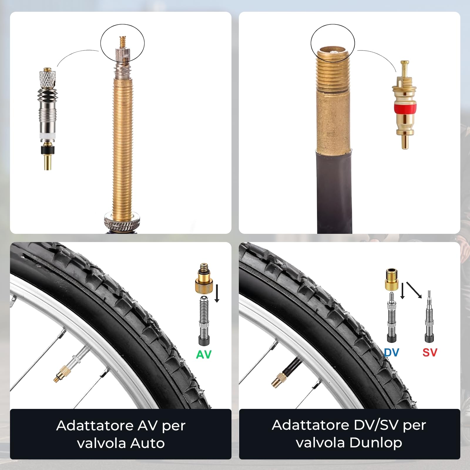 Kit Riparazione per Bici, Kit di Attrezzi per la Riparazione di Bici, Attrezzi Multifunzione per Bicicletta 17 in 1, Kit Riparazione Camera d'aria Bici per MTB, Strada