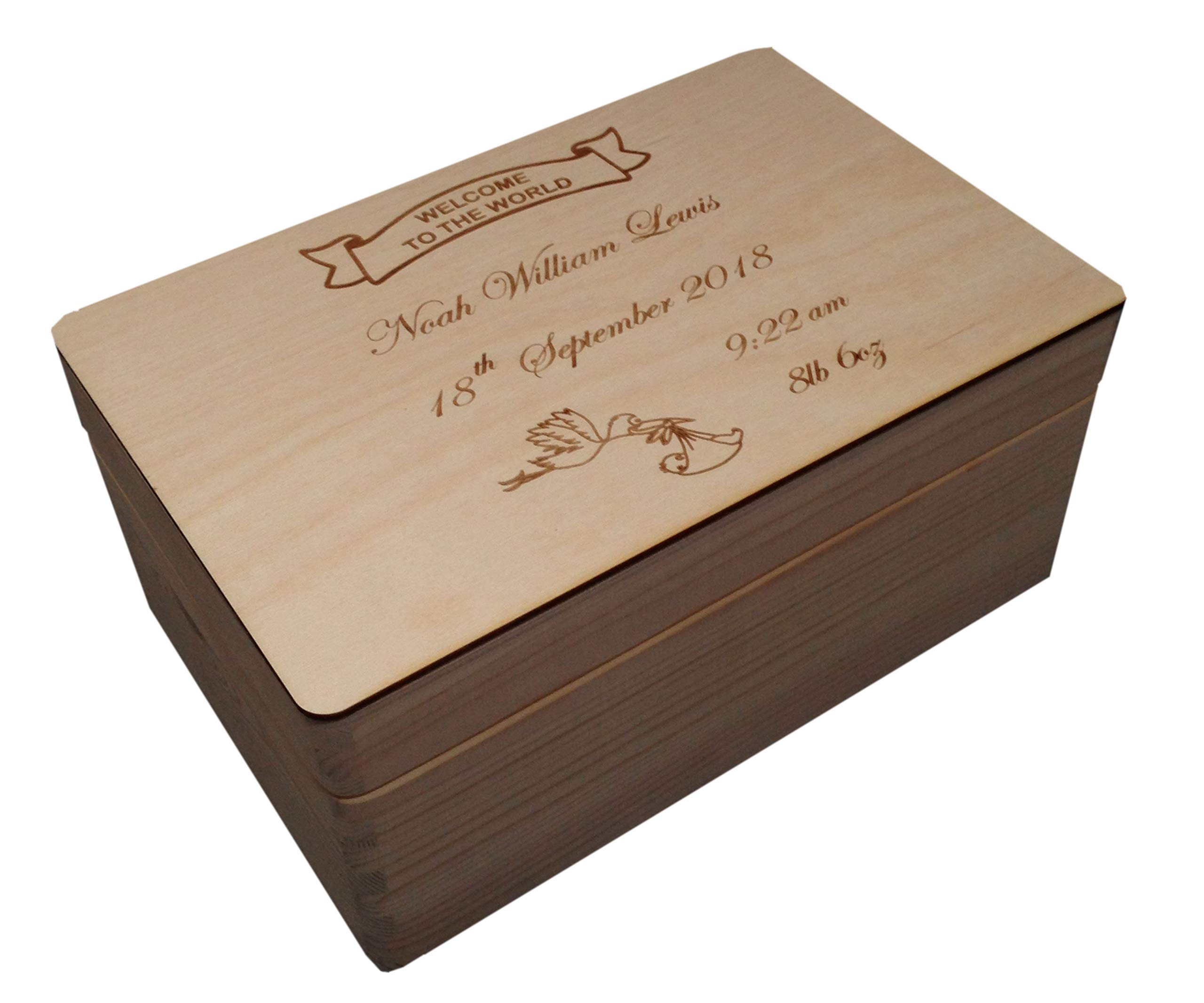 Personalised Wooden Box Newborn Baby Baby Shower Present Gift Family Couple Keepsake Treasure New Arrival