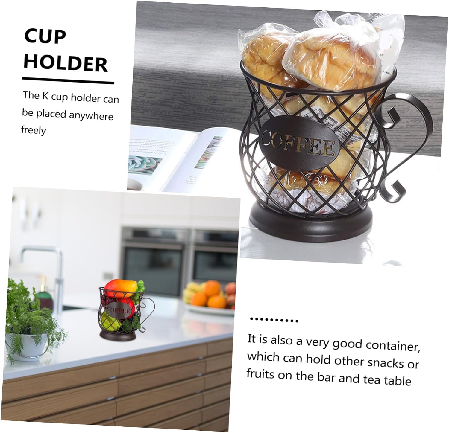 DOITOOL Metal Coffee Holder Basket Organizer for Coffee Capsules Multifunctional Capsule Storage for Counter for Home and Office