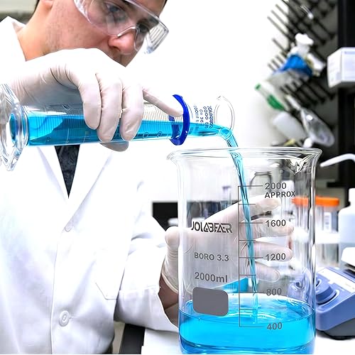 Miniatura 4 de Vasos de precipitados de vidrio duraderos de 67.6 fl oz, vaso de precipitados de laboratorio de 2L con graduaciones impresas, borosilicato 3.3,