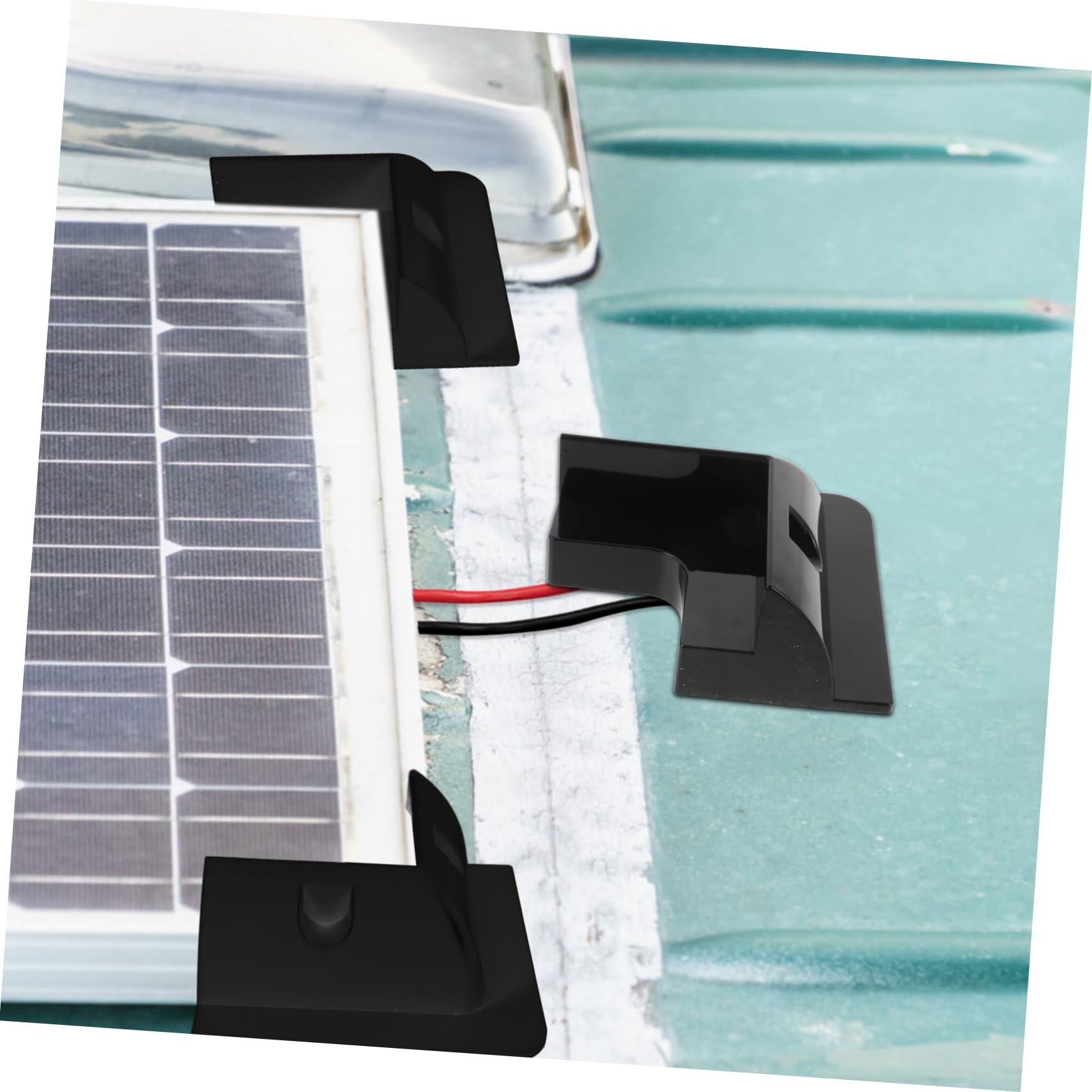 Soporte de Panel Solar para Autocaravana 4 Piezas Abs Negro | Montaje sin Perforación, para Panel Solar en Camper y Rv, Flujo de Aire Adecuado y Estructura Resistente