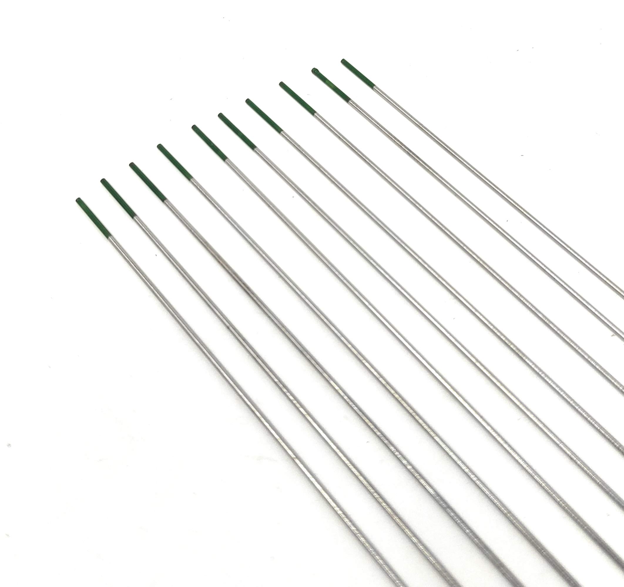 ELCAN Tungsten TIG Welding Pure Green WP Professional, 1,0 1,6 2,0 2,4 3,2 mm WIG-Brenner-Schweißelektroden, enthält 10 Einheiten – Abmessungen: 1,0 x 175 mm