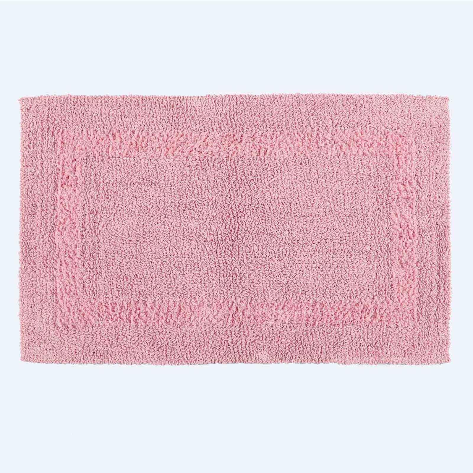 HOMESCAPES Toilet Mat, Luxury 1600gsm Extra Soft 100% Cotton, Reversible Bathroom Mats Non-Slip, Washable, Super Absorbent, Quick-Dry, Raspberry Pink Pedestal Rug for Toilet, 50 x 55 cm — view 103