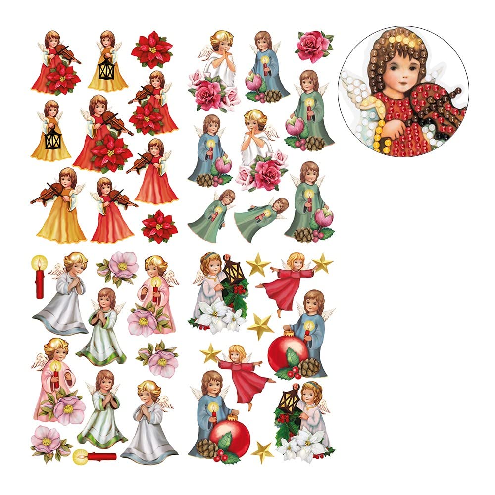 Ideen mit Herz Diamond Painting Sticker | 4 Sheets in DIN A4, Removable