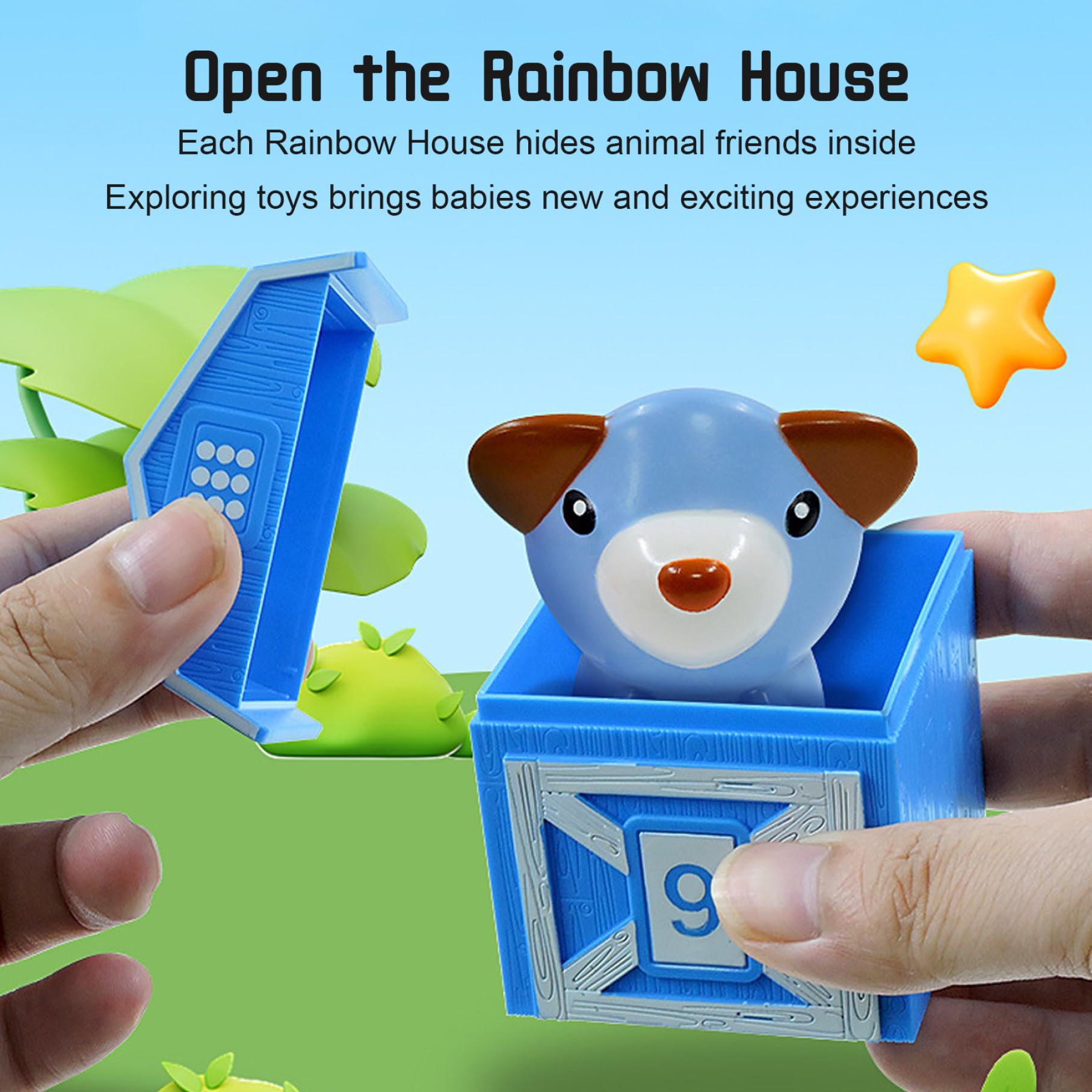 Juego de Tren para niños pequeños, Actividad de conteo, combinación y clasificación, Juguete de Tren para niños pequeños con Marionetas de Dedo de Animales de Granja, Juguetes Montessori para